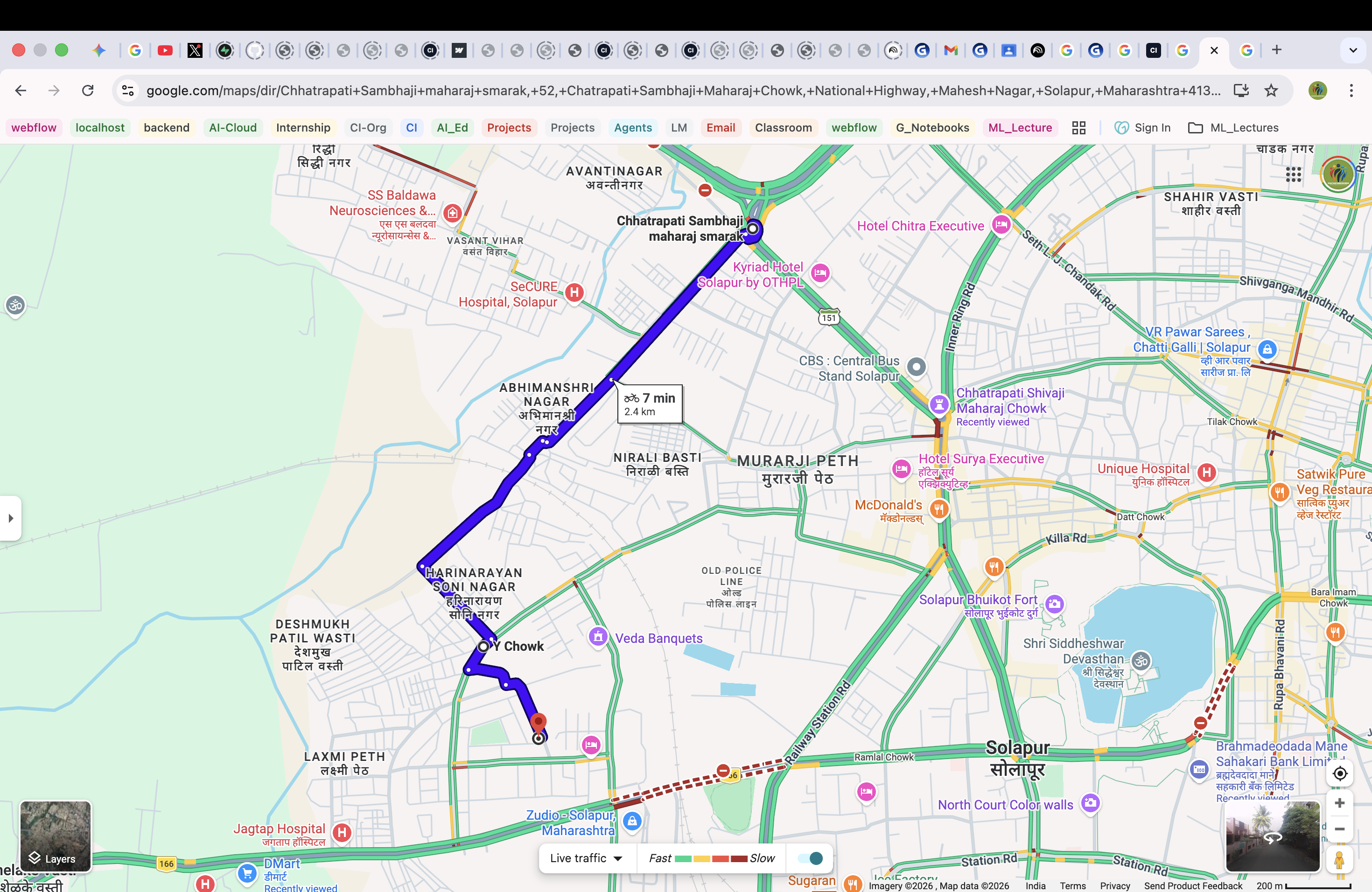 Route from Pune Highway