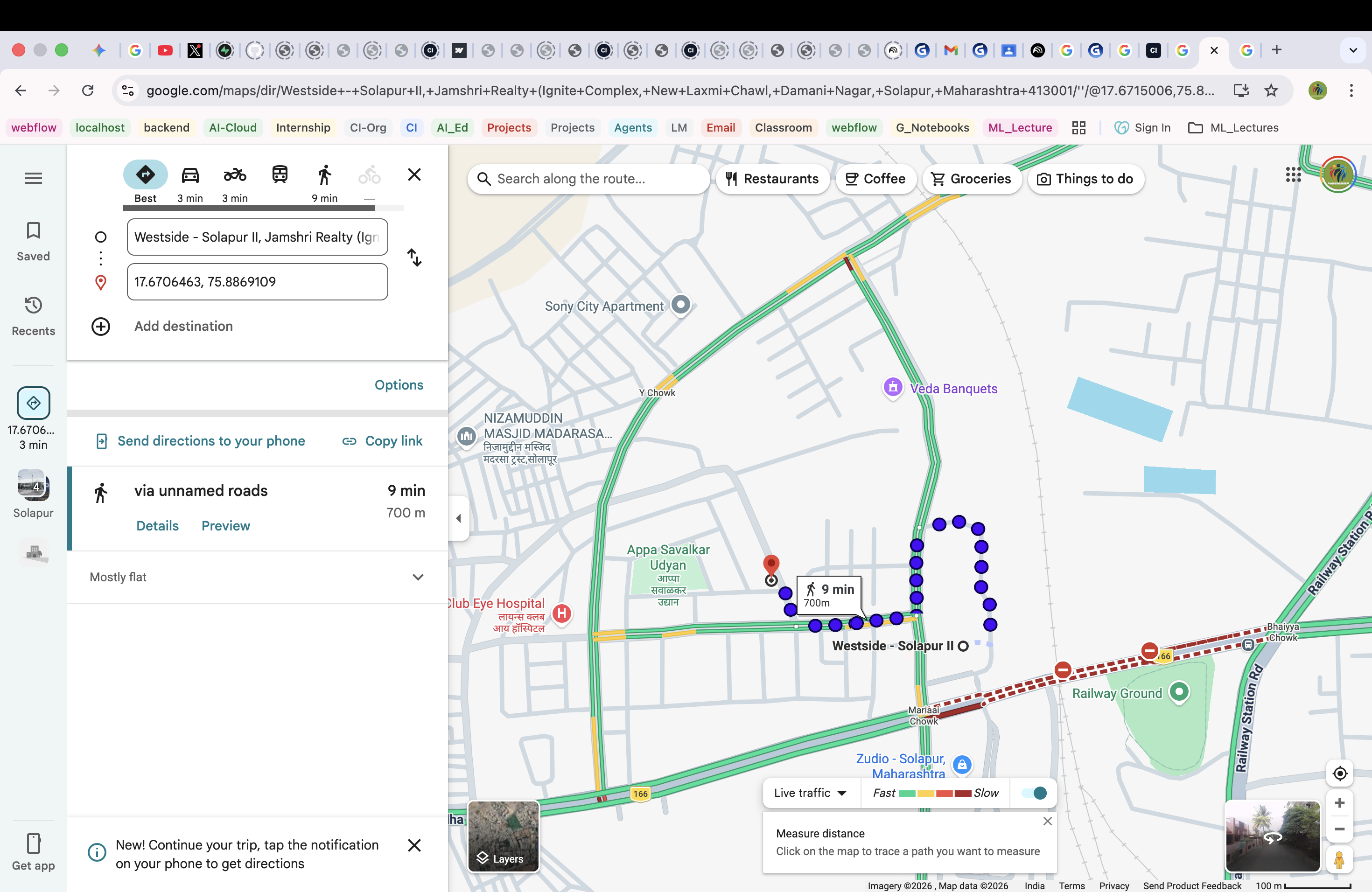 Route from Zudio area to Chatake Innoworks